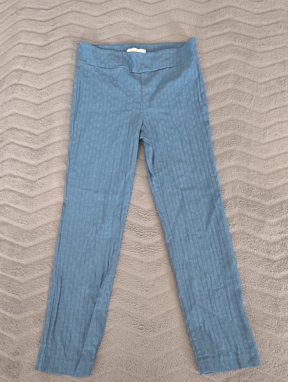 Margaret M Dusty Blue Textured Knit Leggings